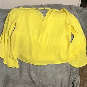 Gianni Bini Yellow Blouse with Flared Sleeves